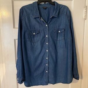 Torrid Dark Denim Button-up Shirt